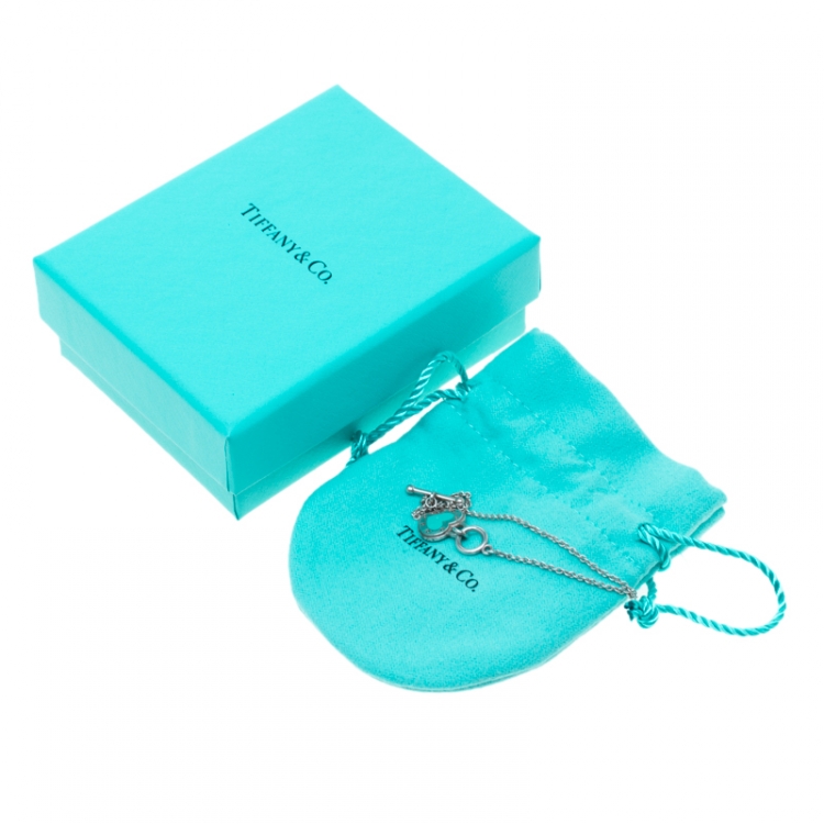 Pre Owned Tiffany & Co. Return To Tiffany Love Heart Tag Toggle Sterling Silver Bracelet 