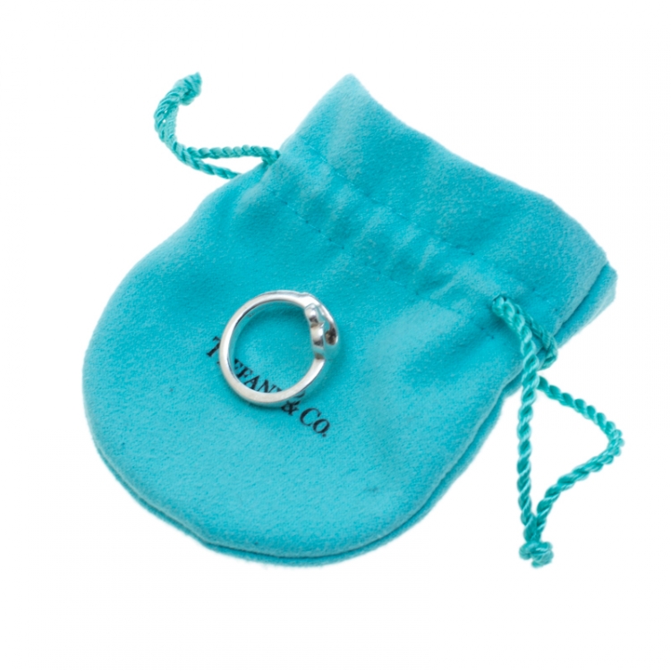 Pre Owned Tiffany & Co. Paloma Picasso Loving Heart Silver Ring Size 52.5