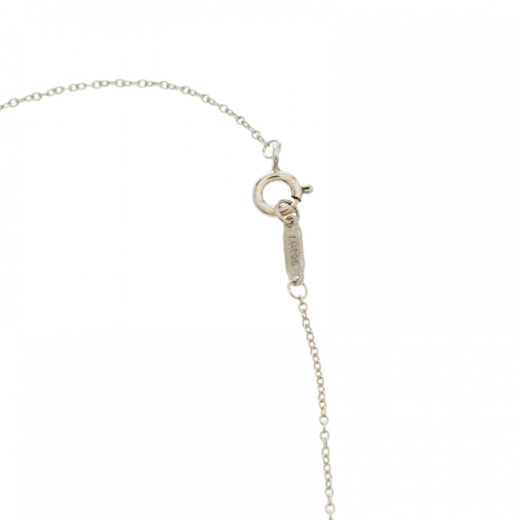 Pre Owned Tiffany & Co. Knot Key Pendant Enamel Silver Necklace