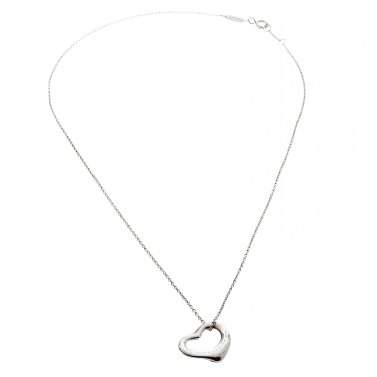 Pre Owned Tiffany & Co. Elsa Peretti Open Heart Pendant Necklace