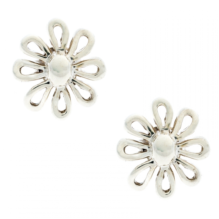 Pre Owned Tiffany & Co. Paloma Picasso Sterling Silver Daisy Stud Earrings