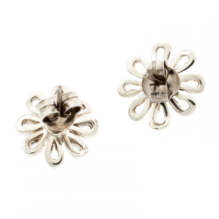 Pre Owned Tiffany & Co. Paloma Picasso Sterling Silver Daisy Stud Earrings