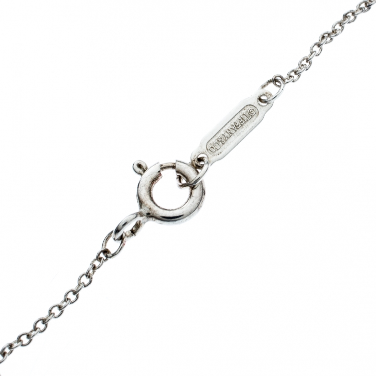 Pre Owned Tiffany & Co. 1837 Interlocking Circles Silver Pendant Necklace