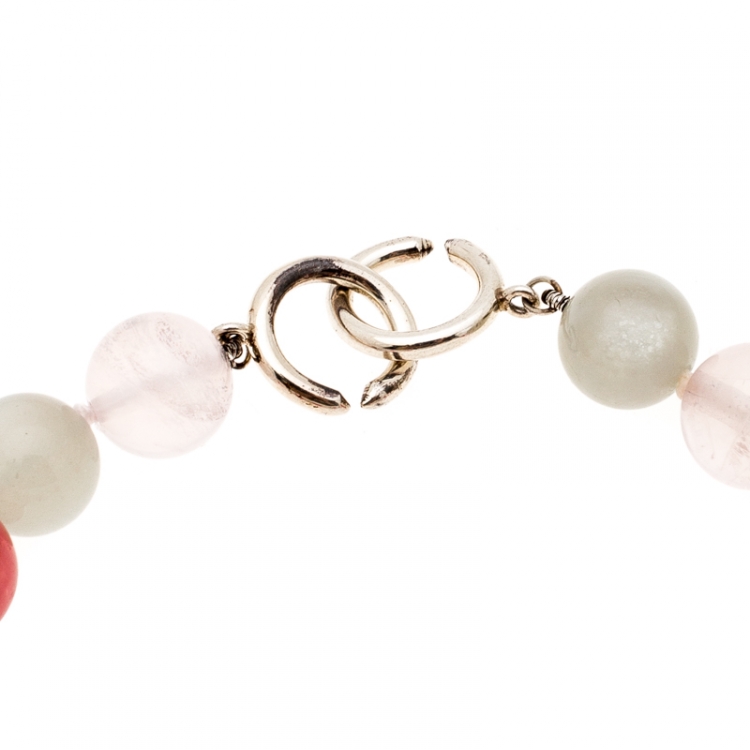 Pre Owned Tiffany & Co. Multicolor Beaded Sterling Silver Bracelet 21 cm