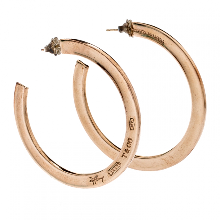 tiffany & co rose gold hoop earrings