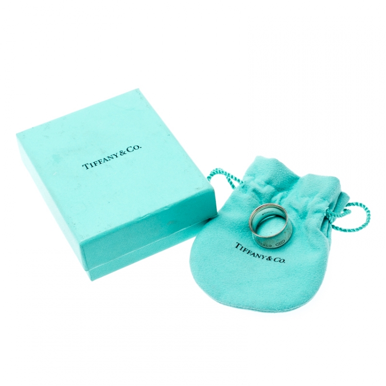 Pre Owned Tiffany & Co. 1837 Silver Band Ring Size 56