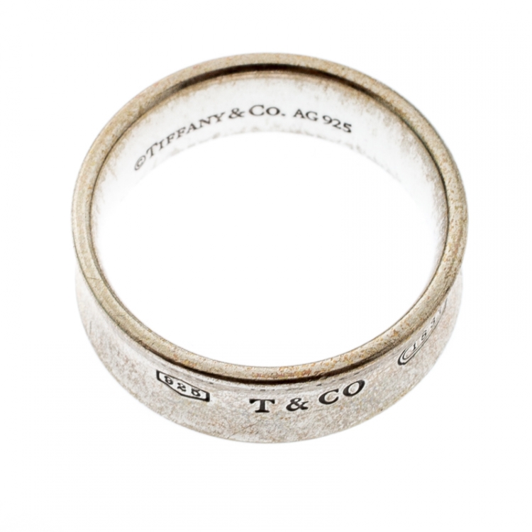 Pre Owned Tiffany & Co. 1837 Sterling Silver Band Ring Size 60