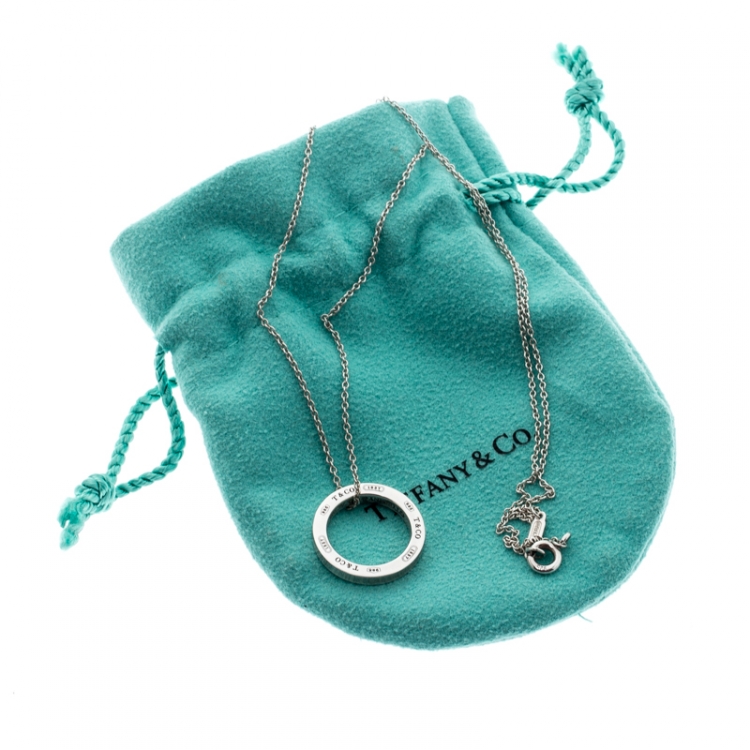 Pre Owned Tiffany & Co. 1837 Circle Silver Pendant Necklace