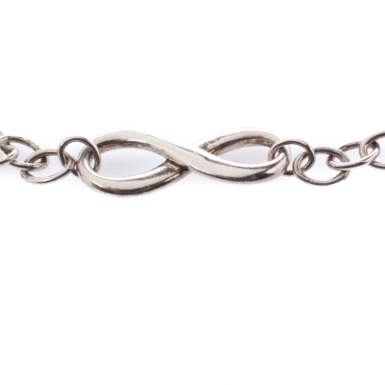 Pre Owned Tiffany & Co. Infinity Silver Chain Link Bracelet