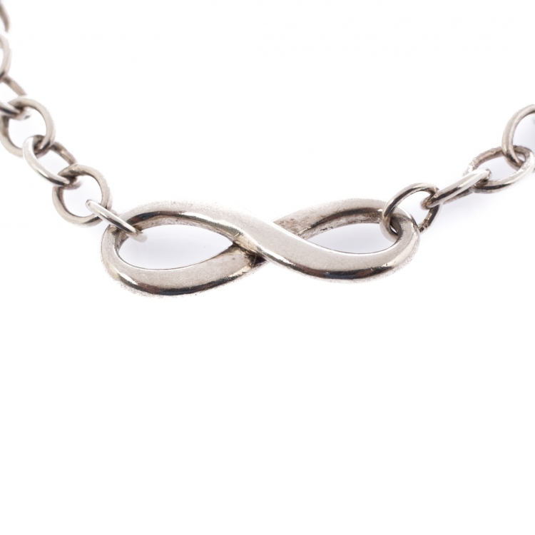 Pre Owned Tiffany & Co. Infinity Silver Chain Link Bracelet