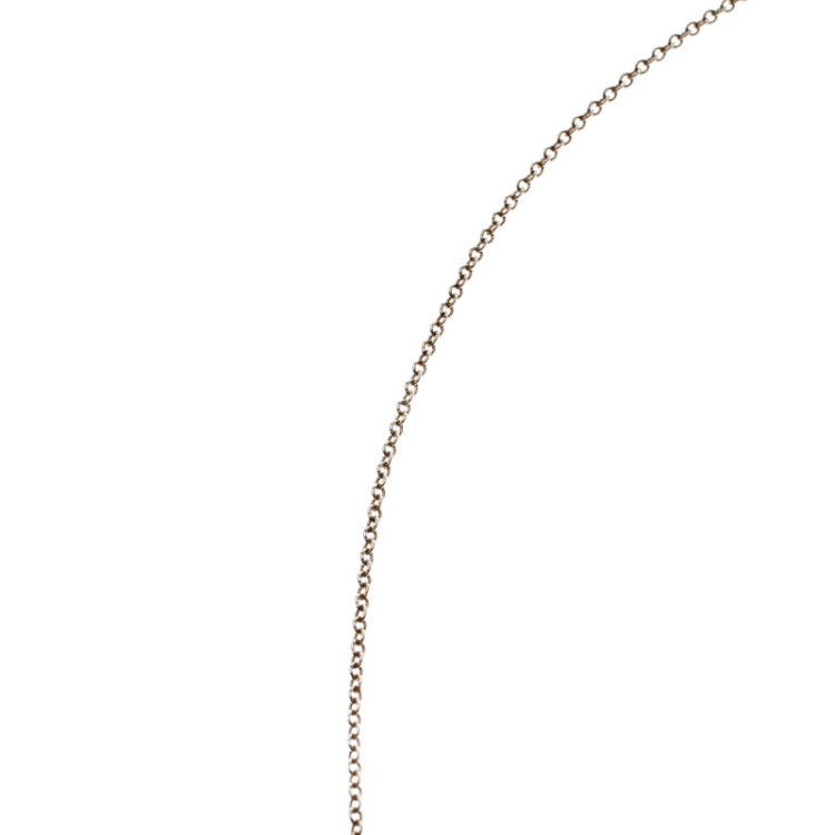 Pre Owned Tiffany & Co. Return to Tiffany Mini Double Heart Tag Silver Pendant Necklace