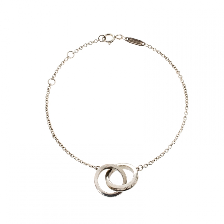Pre Owned Tiffany & Co. 1837 Interlocking Circles Silver Bracelet