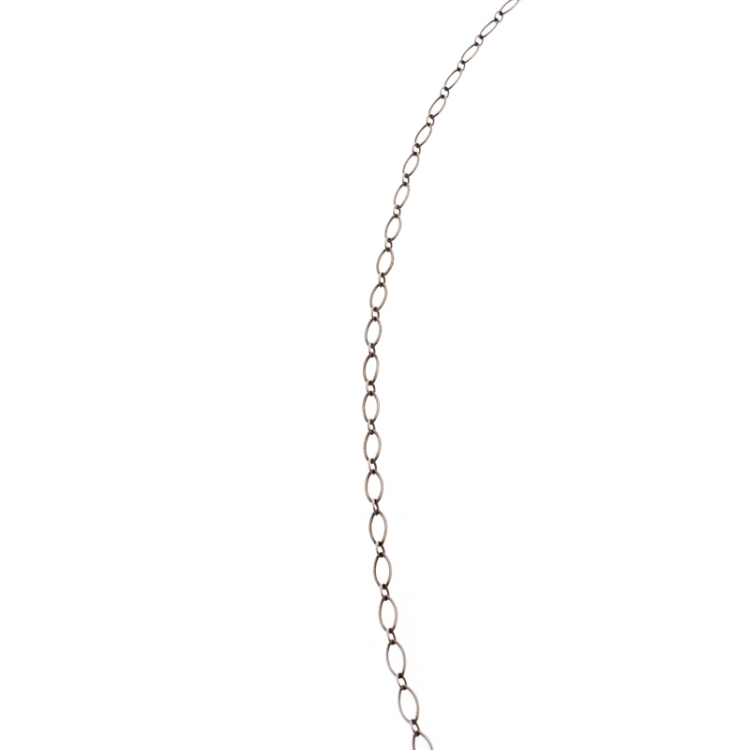 Pre Owned Tiffany & Co. Key Silver Oval Chain Link Long Pendant Necklace