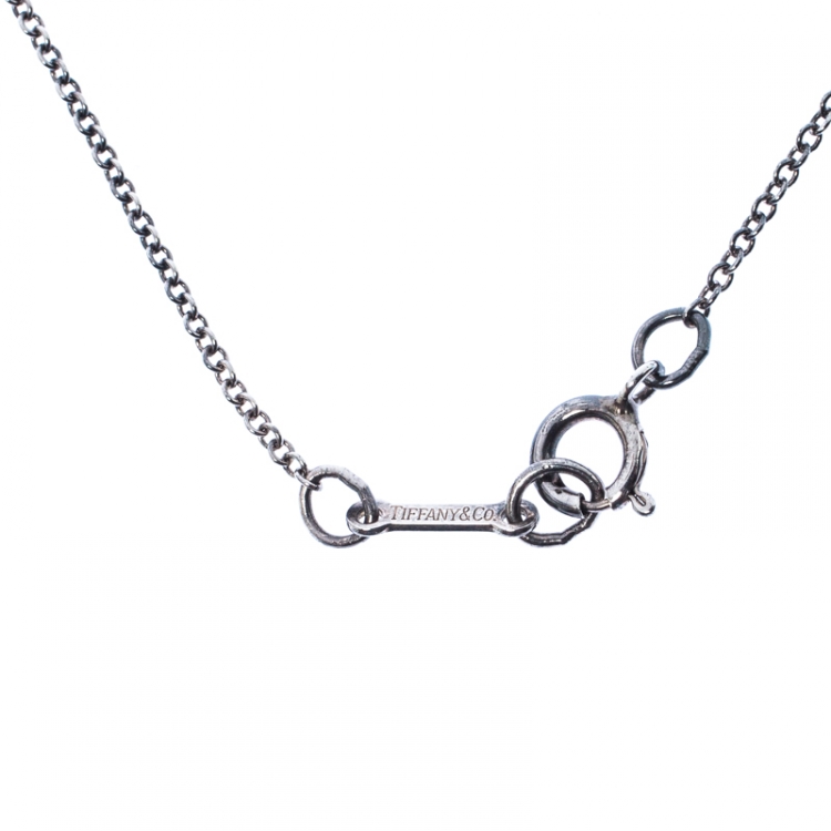 Pre Owned Tiffany & Co. Elsa Peretti Eternal Circle Silver Pendant Necklace