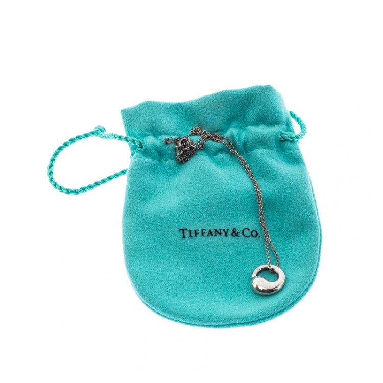 Pre Owned Tiffany & Co. Elsa Peretti Eternal Circle Silver Pendant Necklace