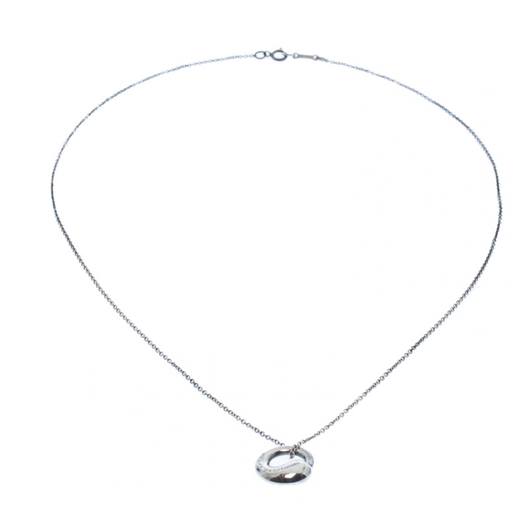 Pre Owned Tiffany & Co. Elsa Peretti Eternal Circle Silver Pendant Necklace