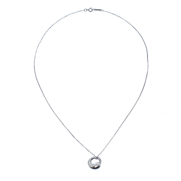 Pre Owned Tiffany & Co. Elsa Peretti Eternal Circle Silver Pendant Necklace