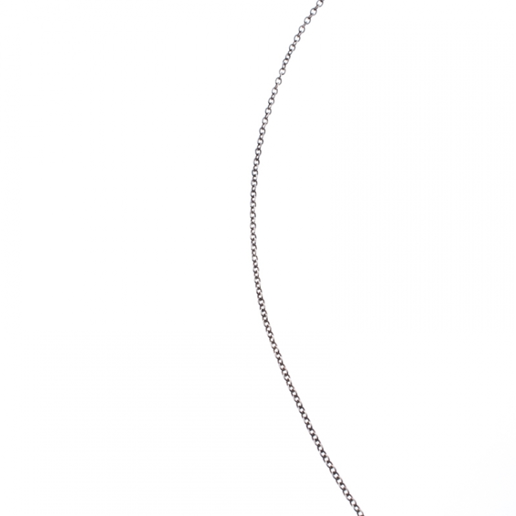 Pre Owned Tiffany & Co. Return to Tiffany Mini Double Heart Tag Silver Pendant Necklace