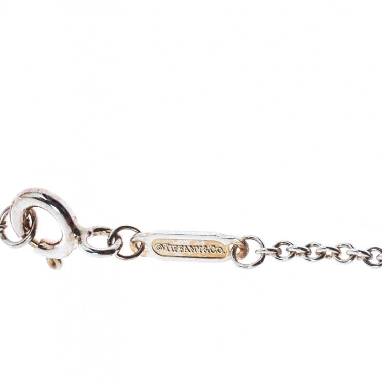 Pre Owned Tiffany & Co. Tiffany 1837 Silver Rubedo Interlocking Circles Chain Bracelet