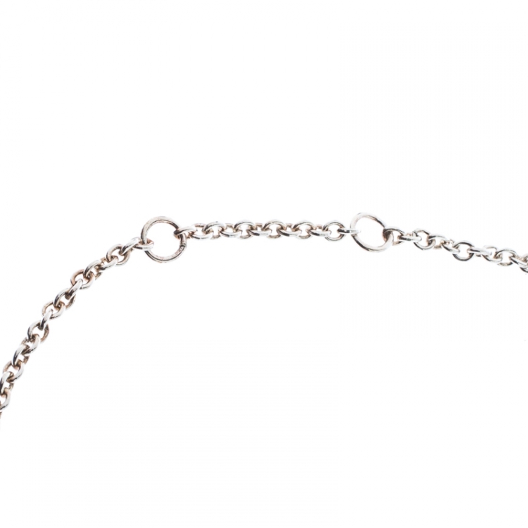 Pre Owned Tiffany & Co. Tiffany 1837 Silver Rubedo Interlocking Circles Chain Bracelet