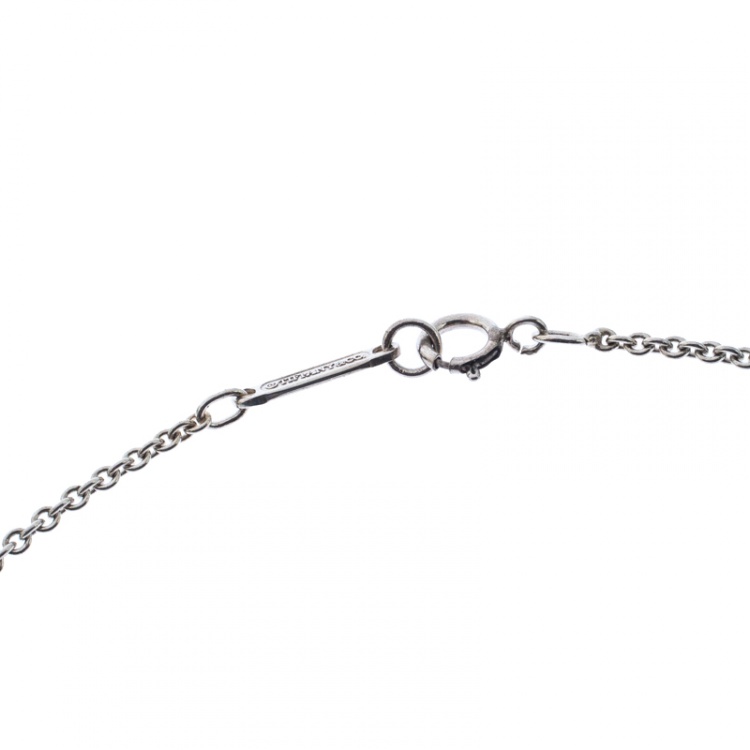 Pre Owned Tiffany & Co. Atlas Cube Silver Pendant Necklace