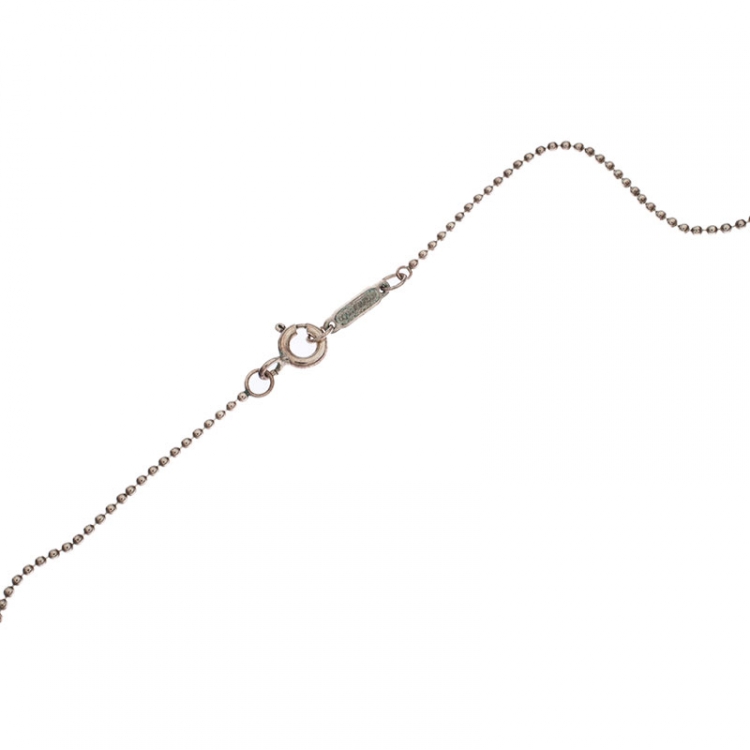 Pre Owned Tiffany & Co. Knot Key Pendant Enamel Silver Necklace