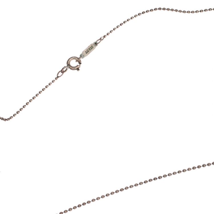 Pre Owned Tiffany & Co. Knot Key Pendant Enamel Silver Necklace