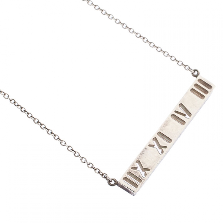 Pre Owned  Tiffany & Co. Atlas Bar Silver Pendant Necklace