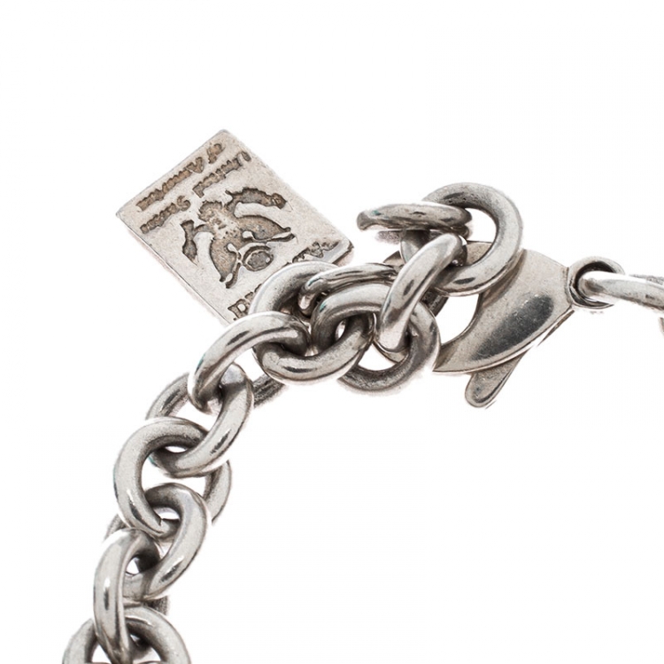 Pre Owned Tiffany & Co. Travel Charms Silver Chain Link Bracelet