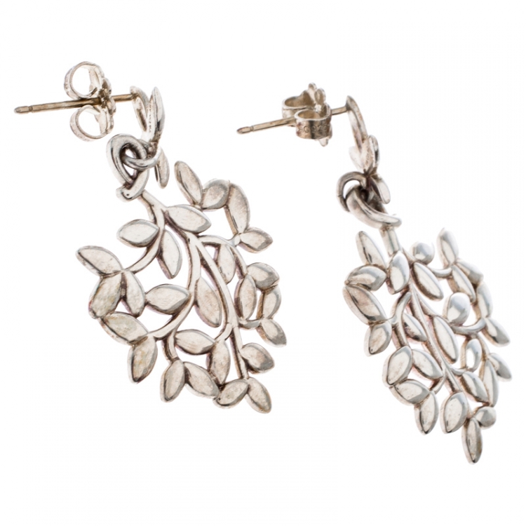 olive leaf drop earrings