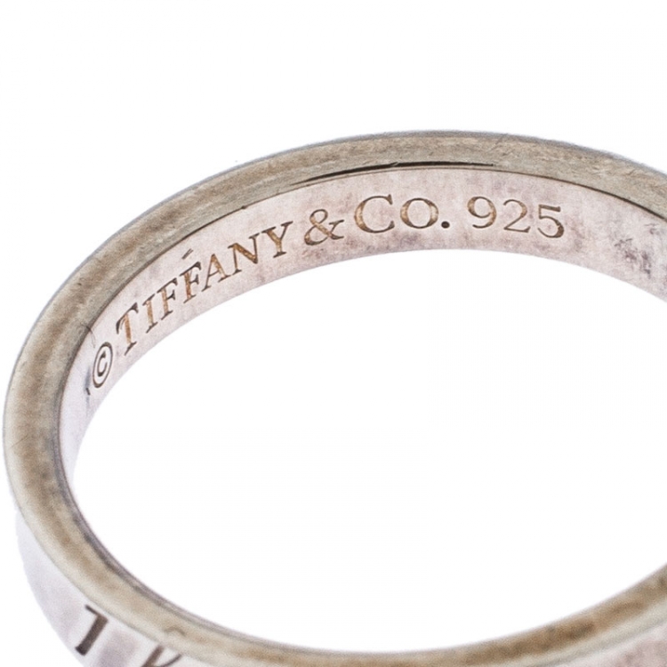 Pre Owned Tiffany & Co. Sterling Silver I Love You Band Ring Size 48