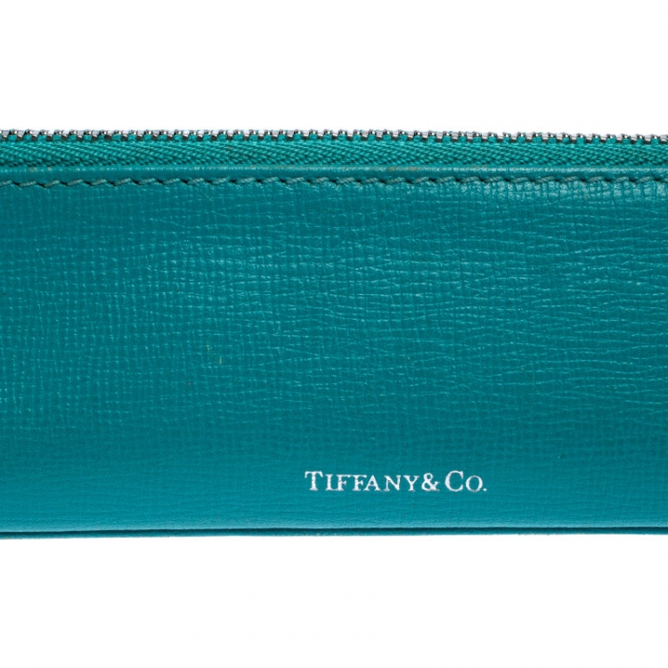 Pre Owned Tiffany & Co. Turquoise Leather Pencil Case