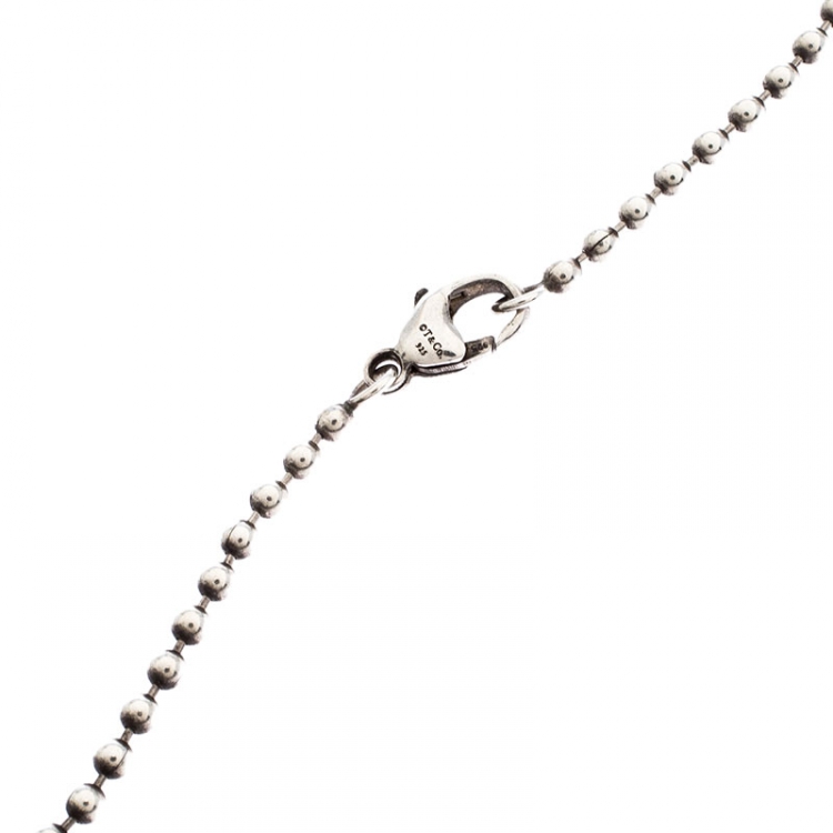 Pre Owned Tiffany & Co. Sterling Silver Oval Key Pendant Necklace