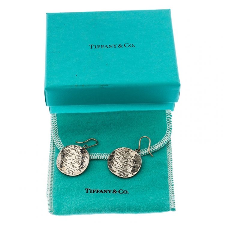 Pre Owned Tiffany & Co. Sterling Silver Notes Drop Earrings