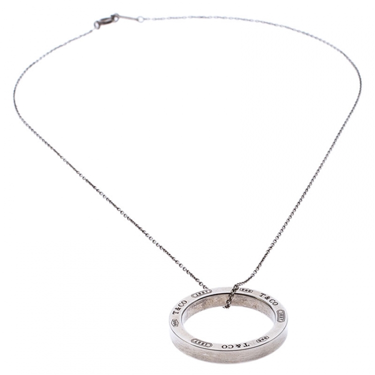 Pre Owned Tiffany & Co. Tiffany 1837 Silver Circle Pendant Necklace