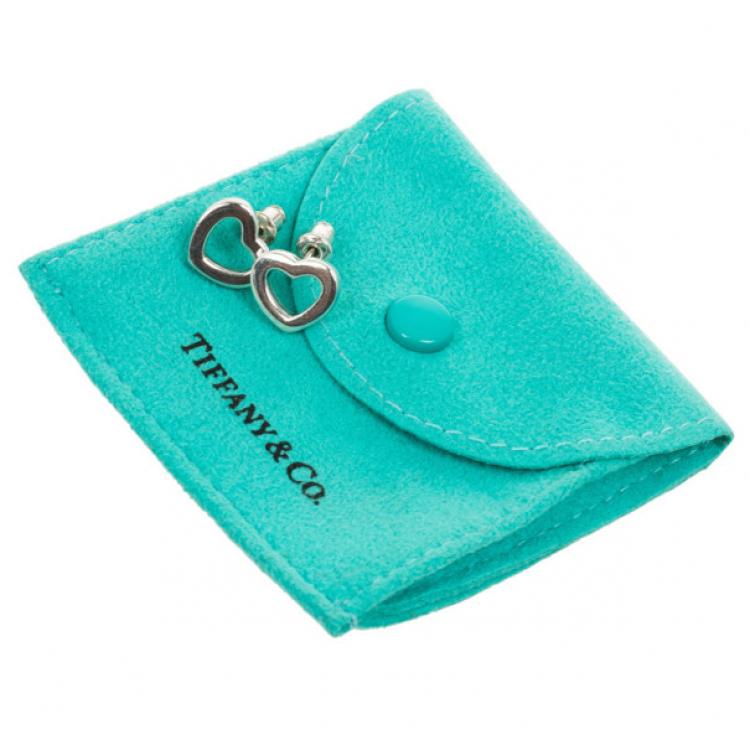 Pre Owned Tiffany & Co. Heart Shaped Silver Earrings