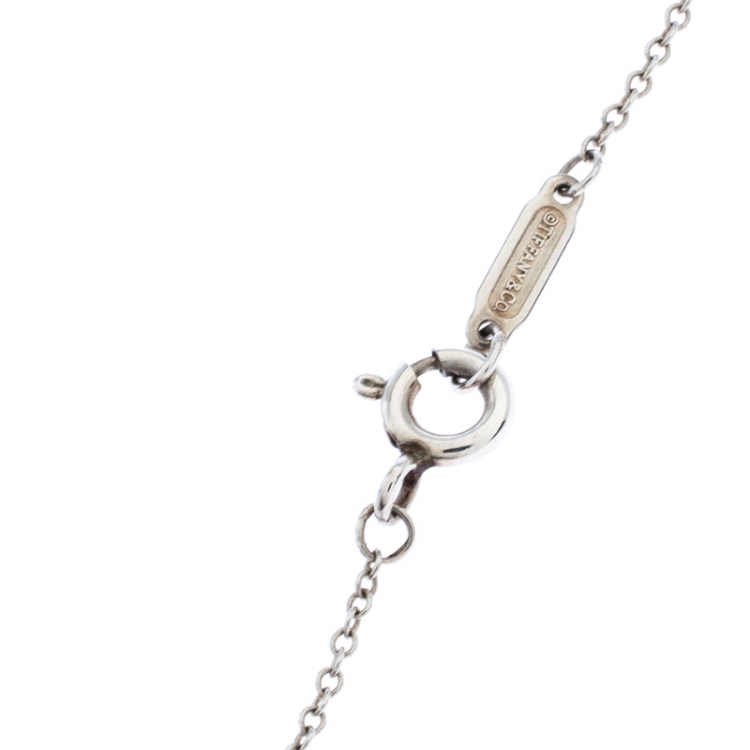 Pre Owned Tiffany & Co. Return to Tiffany Mini Double Heart Tag Silver Pendant Necklace