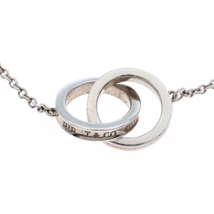 Pre Owned Tiffany & Co. 1837 Interlocking Circles Silver Bracelet