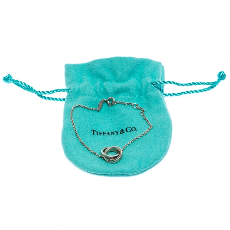 Pre Owned Tiffany & Co. 1837 Interlocking Circles Silver Bracelet