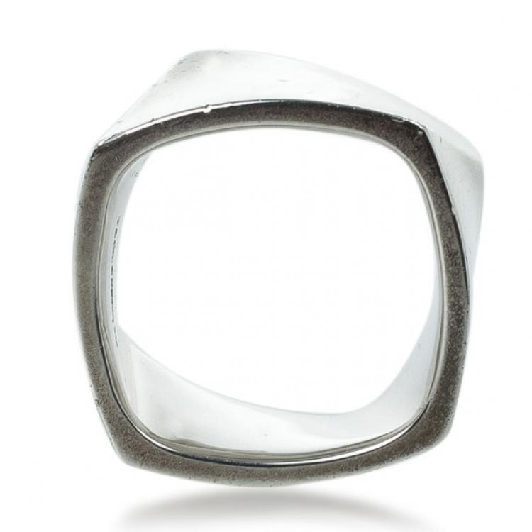 Pre Owned Tiffany & Co. Silver Frank Gehry Torque Ring Size 58