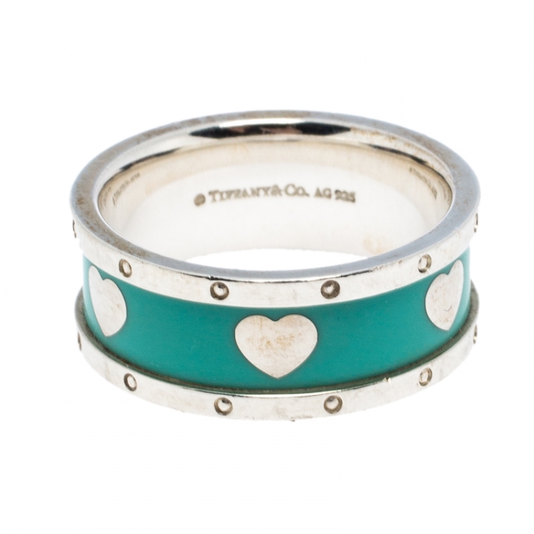 tiffany and co blue enamel ring