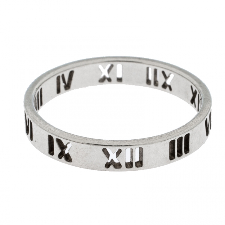 Tiffany & Co. Men's Authentic Atlas Sterling Silver Roman Numeral Ring