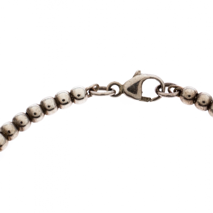 Pre Owned Tiffany & Co. Sterling Silver 1837 Mini Lock Bead Bracelet