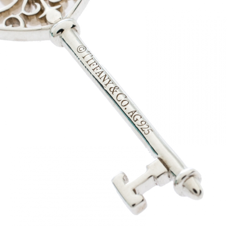 Pre Owned Tiffany & Co. Enchant Heart Key Silver Pendant