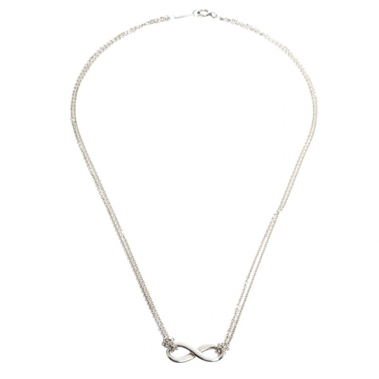 Pre Owned Tiffany & Co. Tiffany Infinity Silver Chain Link Necklace