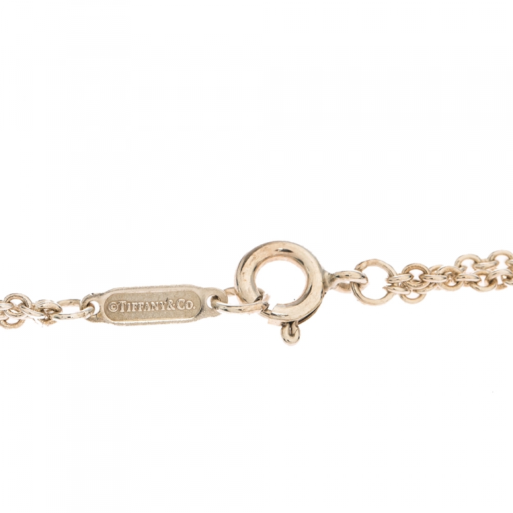 Pre Owned Tiffany & Co. Infinity Blue Enamel Silver Necklace