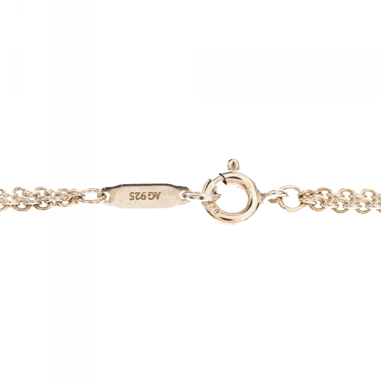 Pre Owned Tiffany & Co. Infinity Blue Enamel Silver Necklace