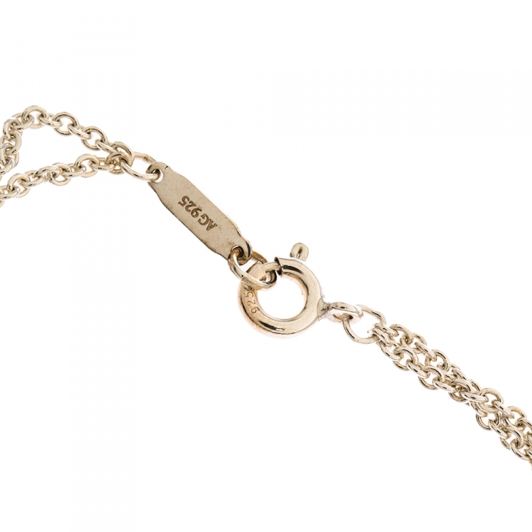 Pre Owned Tiffany & Co. Infinity Blue Enamel Silver Bracelet