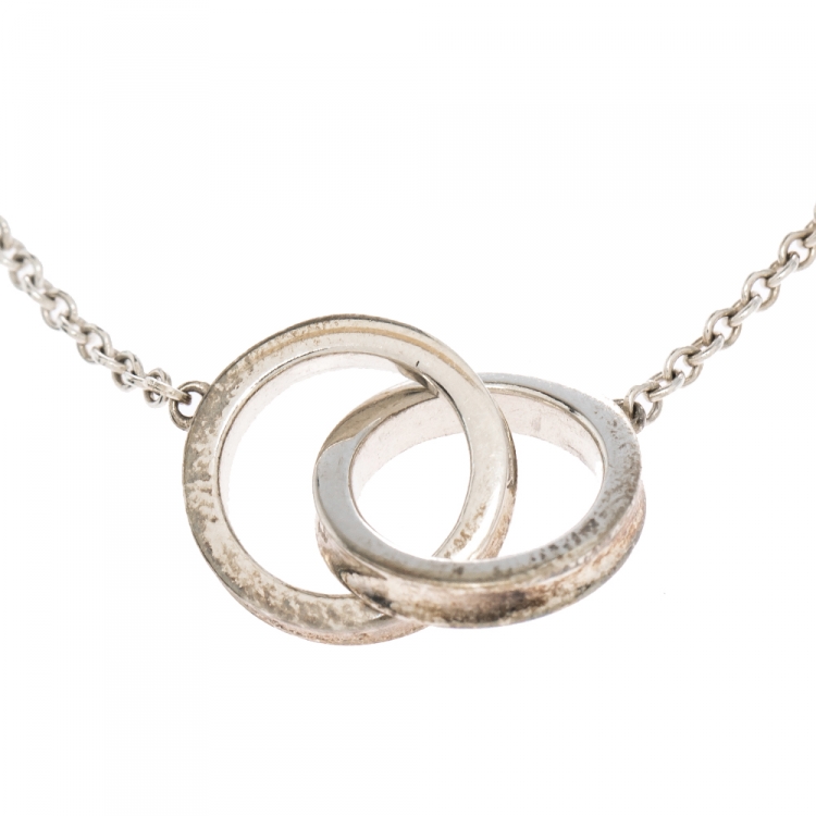 Pre Owned Tiffany & Co. 1837 Interlocking Circles Silver Bracelet