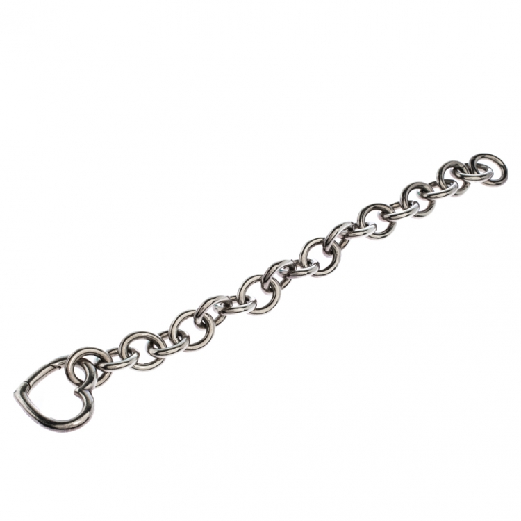 Pre Owned Tiffany & Co. Open Heart Silver Chain Link Bracelet